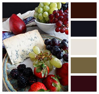 Fruit Plate Cheese Blue Cheese Image